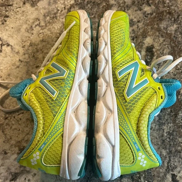 New Balance Bright Yellow and Light Blue Women's Sneakers - Picture 8 of 13